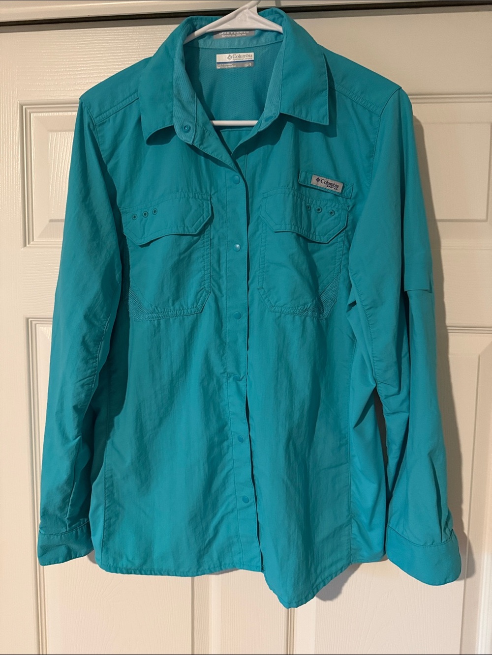 Columbia PFG Men's Teal Long-Sleeve Button-Down Shirt